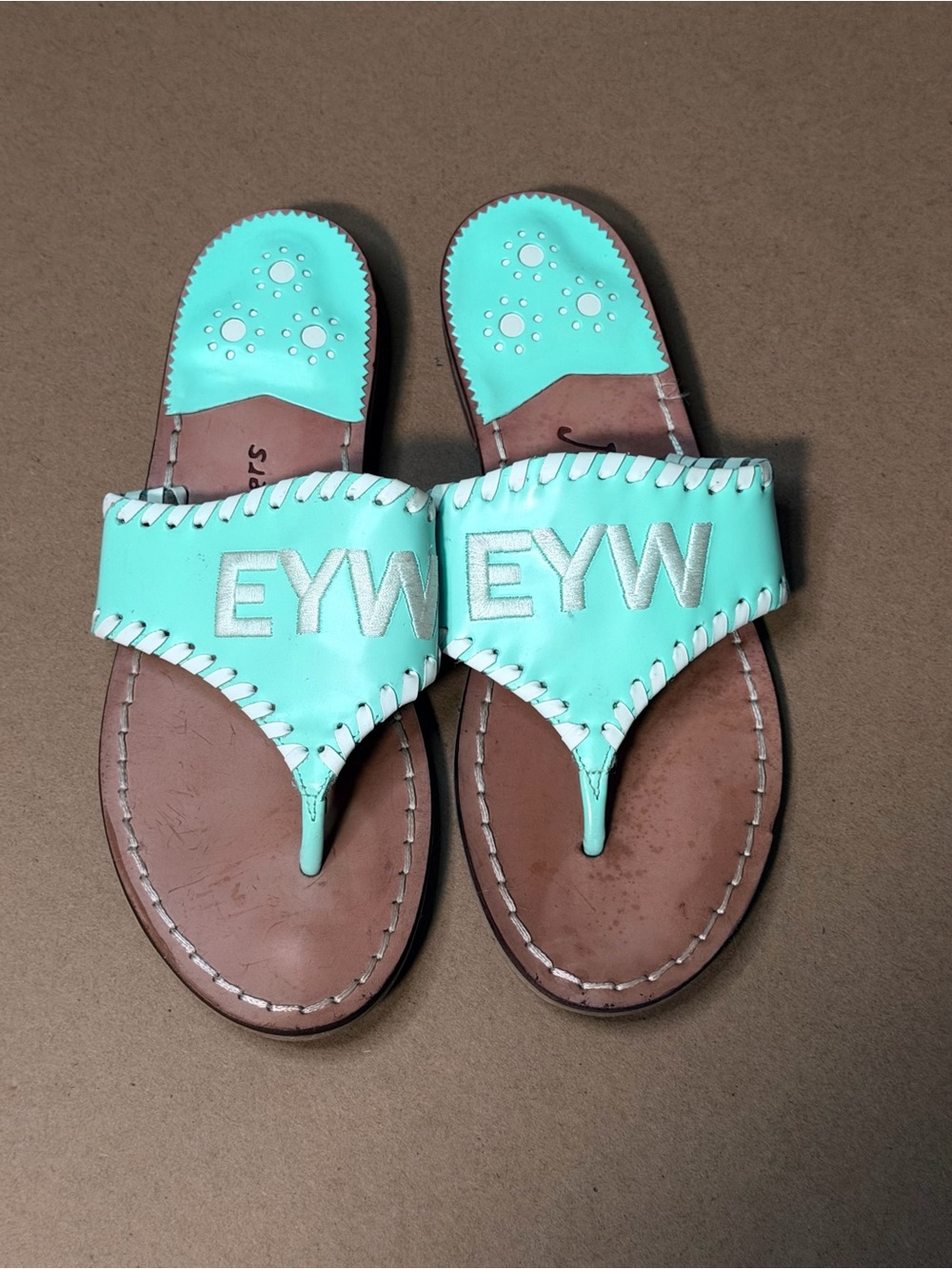 Jack Rogers EYW Key West Airport Nautical Monogram Flip Flop Sandal